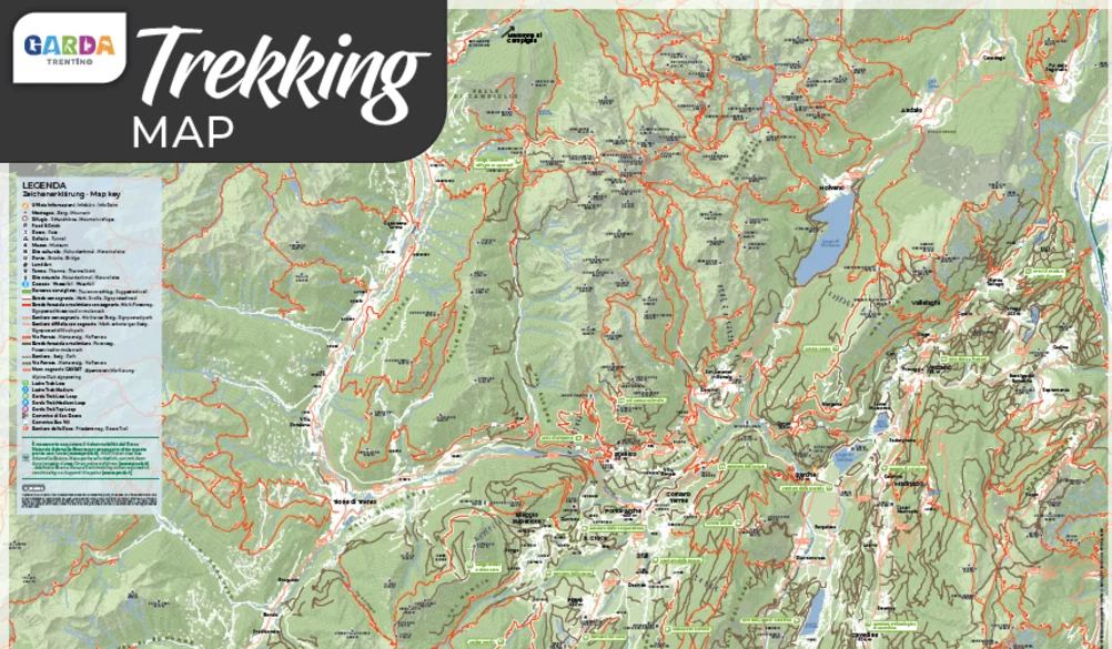 Pannello mappa trekking • Garda Dolomiti